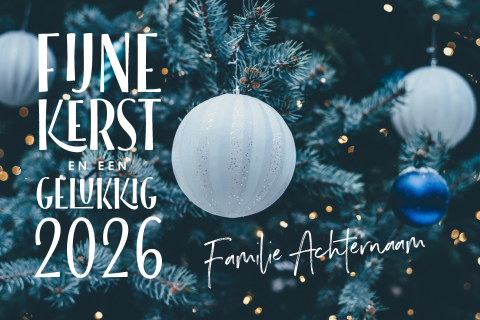 Fijne kerst fotokaart 2026 nieuwjaarskaart